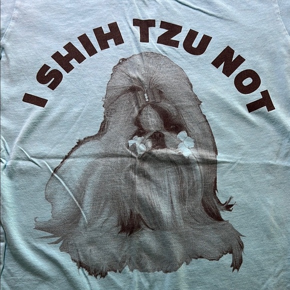 Nooworks Blue Short Sleeve Tee with Shih Tzu Graphic - Picture 3 of 4